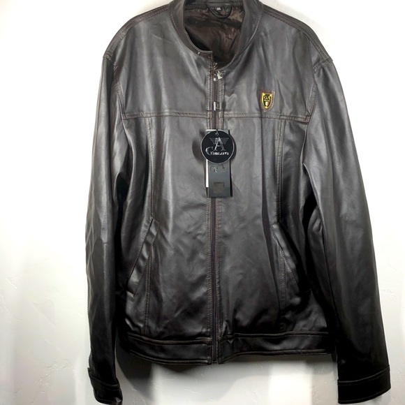NWT GA Milano brown faux leather jacket size xxl - Picture 1 of 10